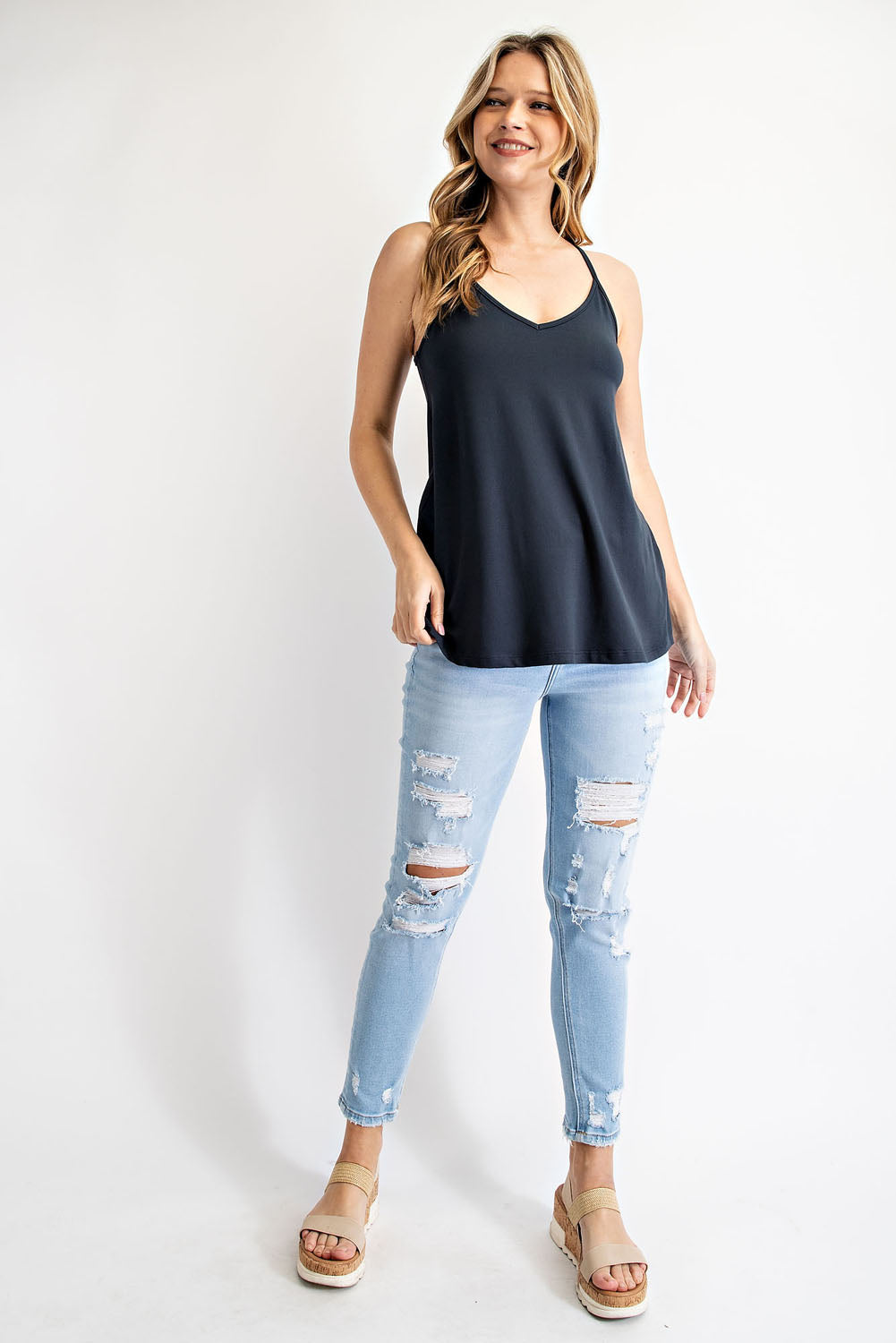 Vinyasa Flowy Butter Soft Cami in Black