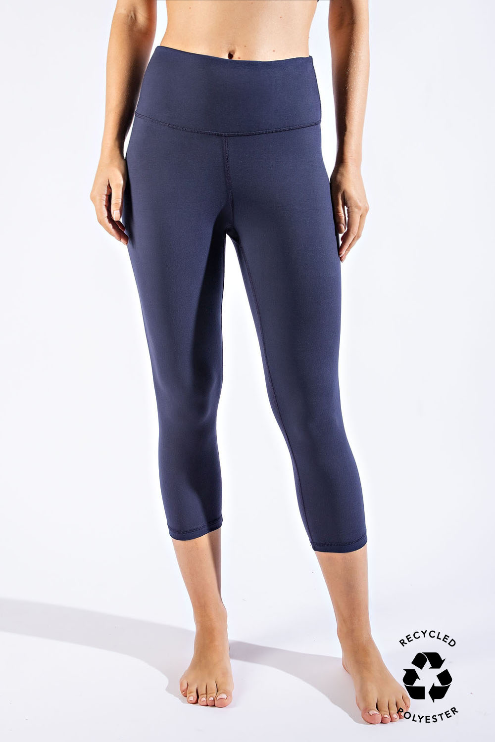 Lotus Butter Soft Capri Leggings in Black and Navy