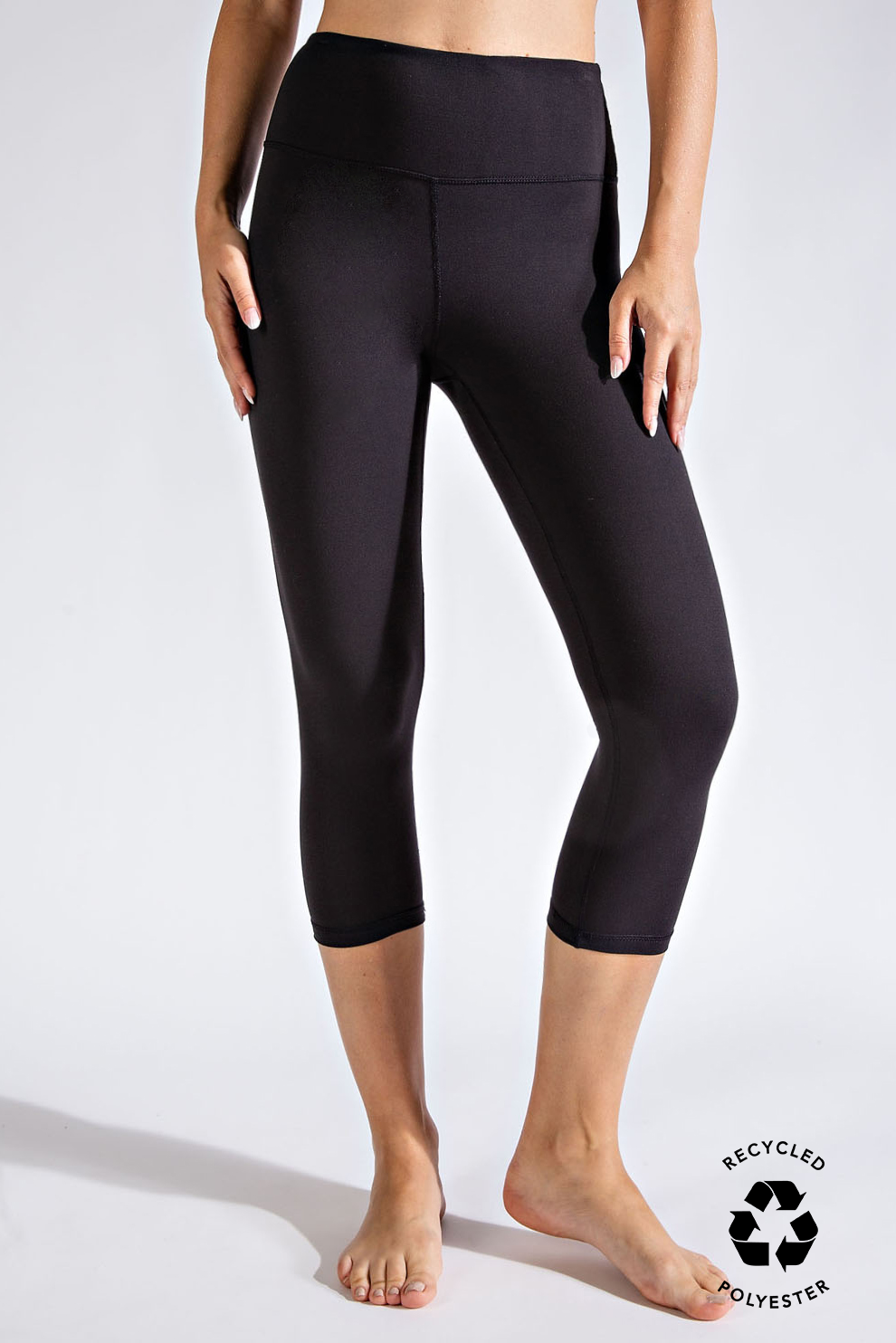 Lotus Butter Soft Capri Leggings in Black and Navy