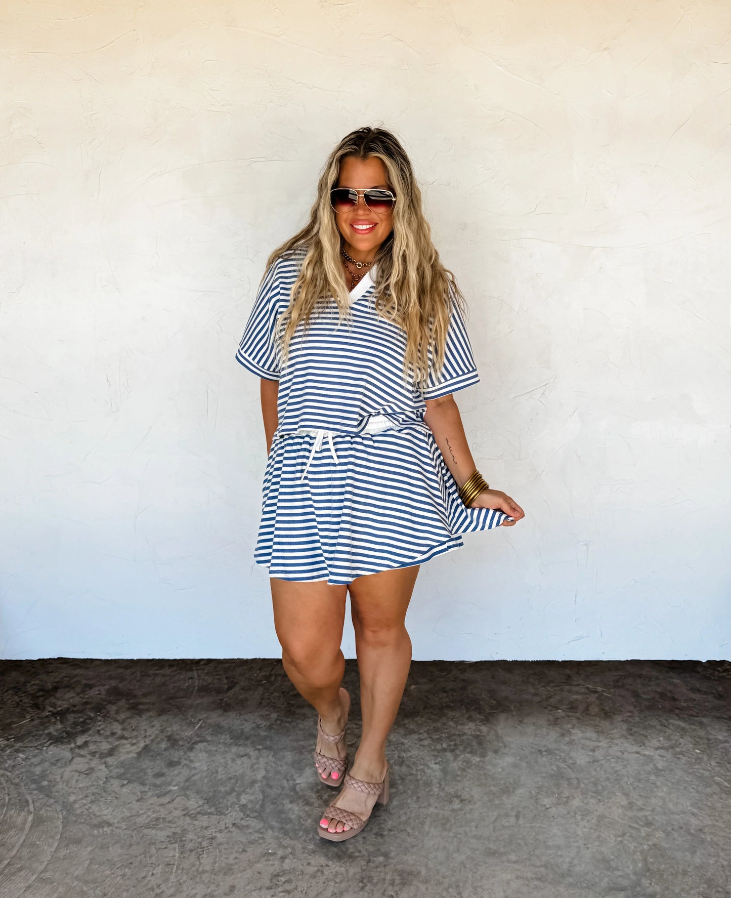 Harbor Stripe Skort Set in Two Colors