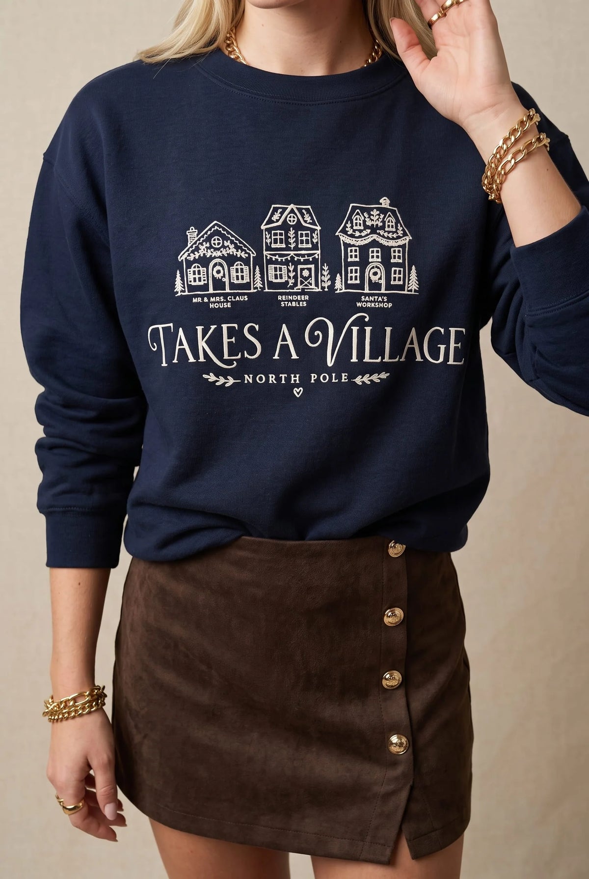 PREORDER It Takes a Village Navy Sweatshirt