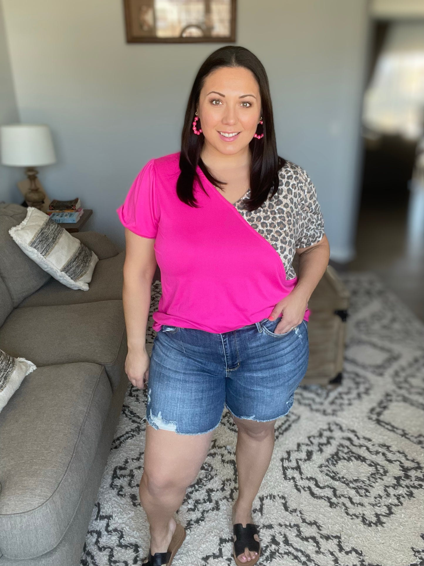 Hallie Hi-Lo Mid-Rise Judy Blue Destroyed Shorts