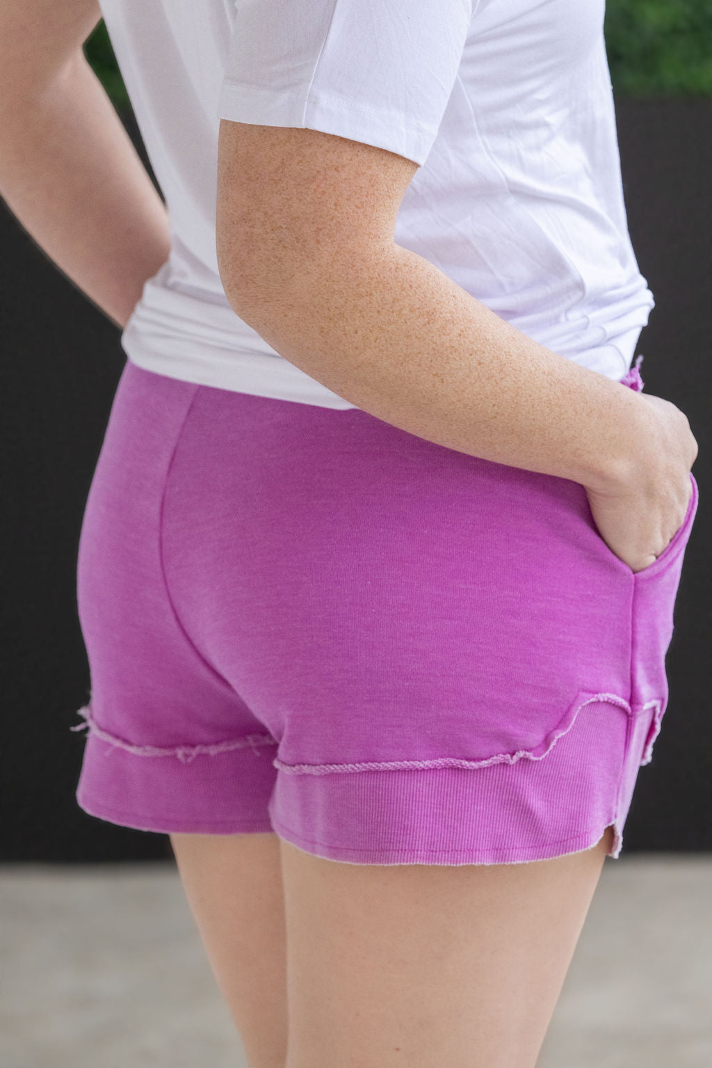 IN STOCK French Terry Stevie Shorts - Vivid Orchid