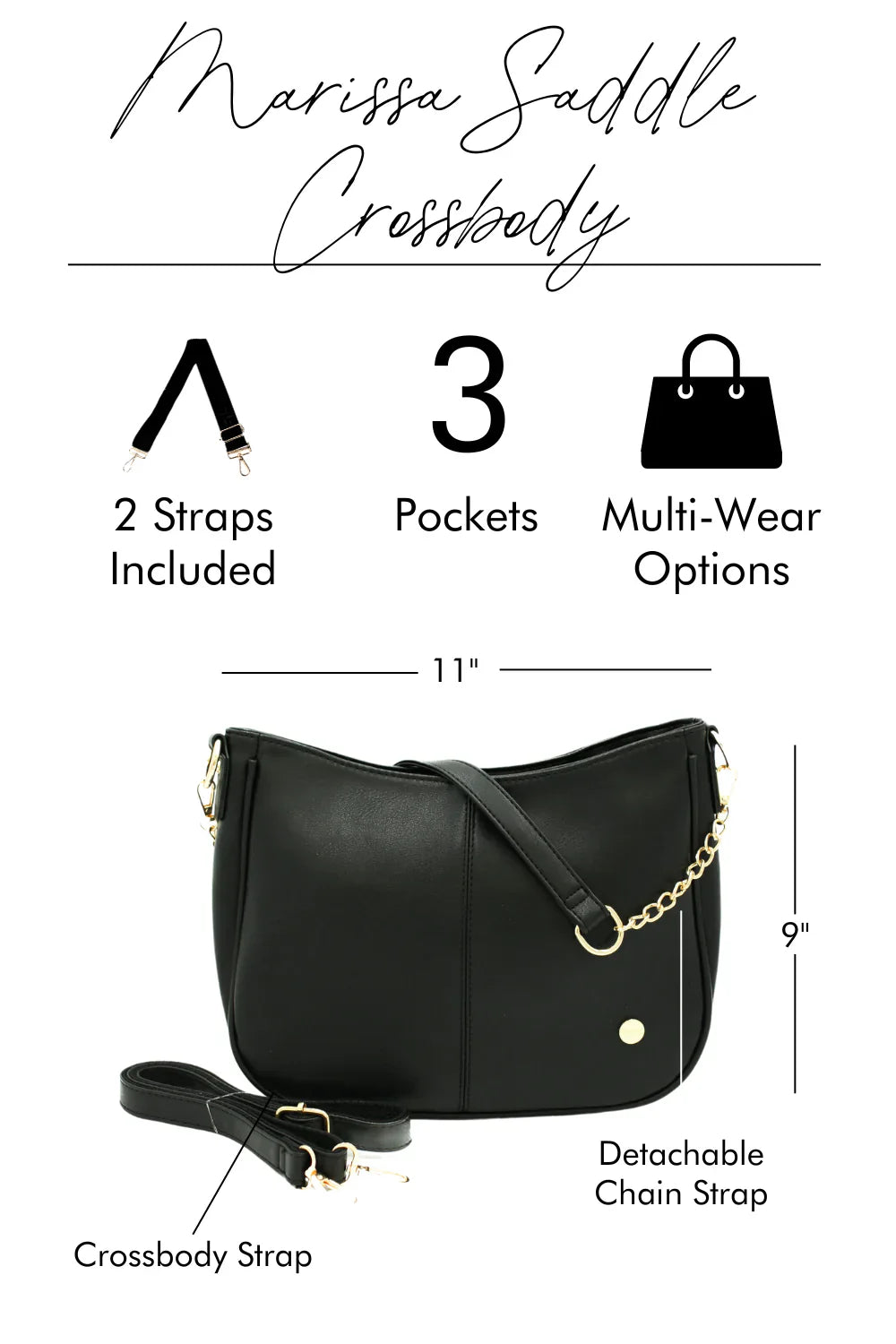 Marissa Saddle Crossbody in 5 Colors