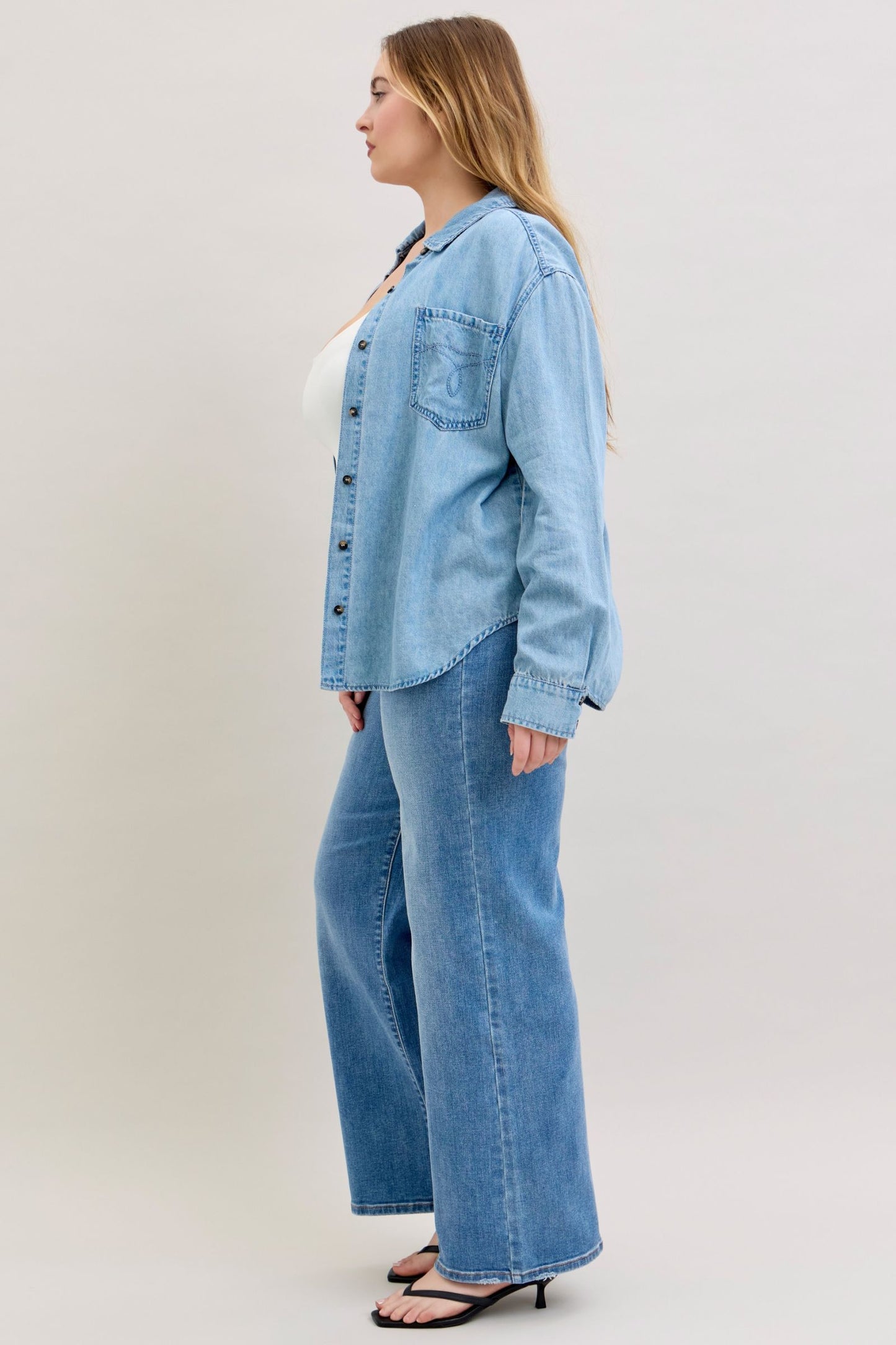 Judy Blue Essential Denim Button Down Shirt