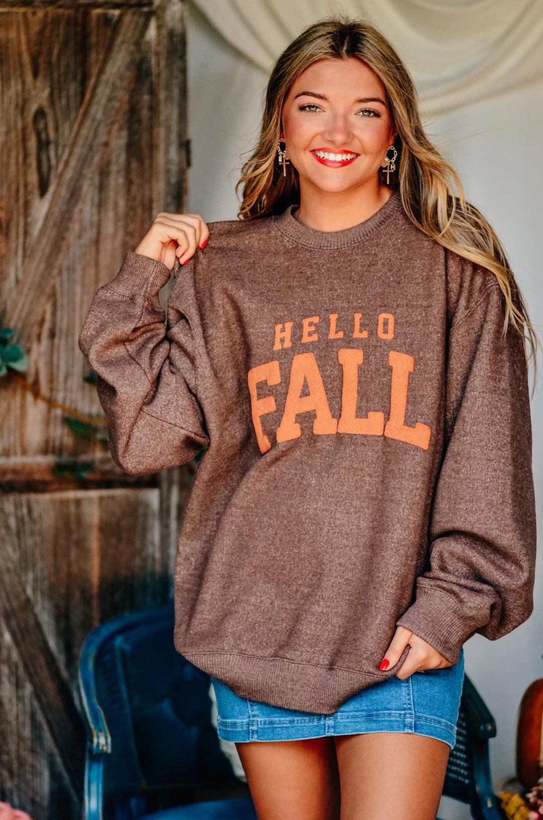 PREORDER: Hello Fall Puff Knit Sweater