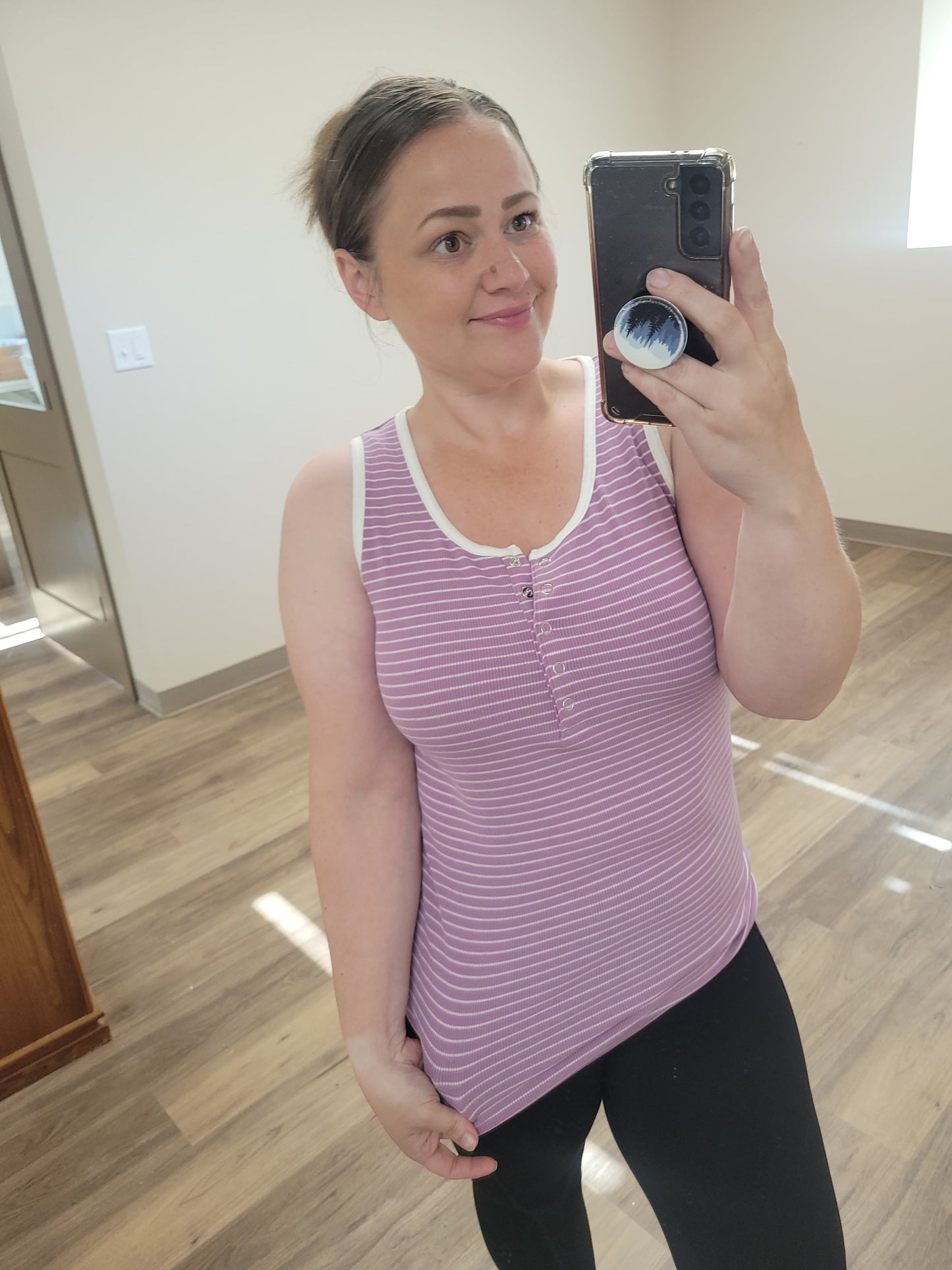 IN STOCK Shiloh Button Snap Tank - Purple