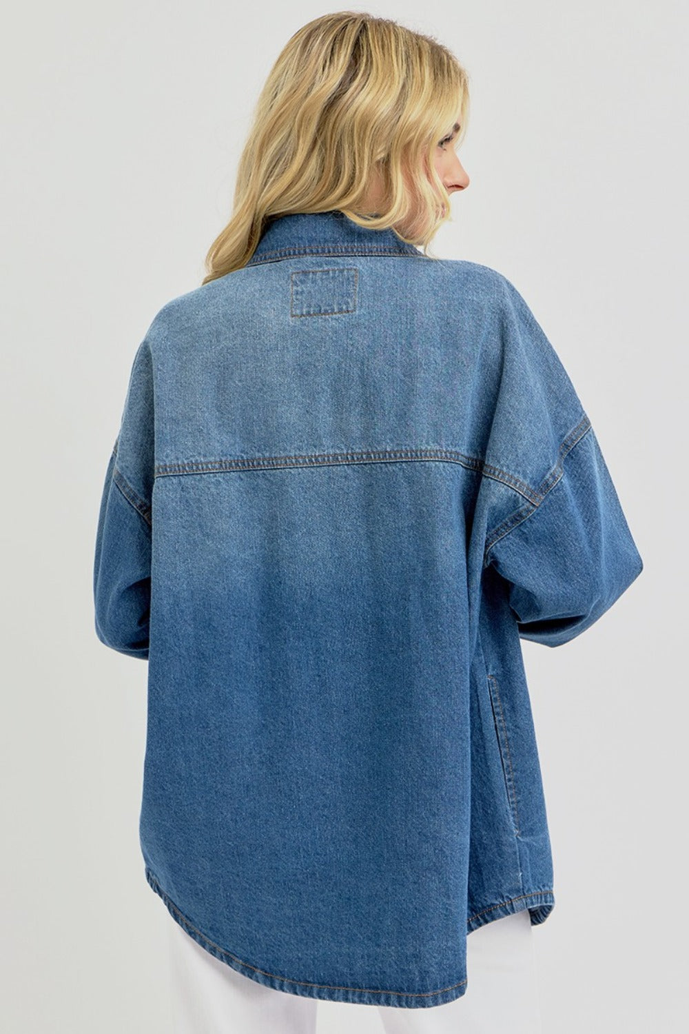 RISEN Dark Wash Denim Shacket