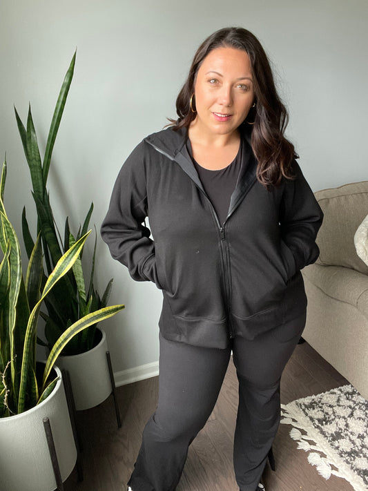 Save the Day Full Zip Hoodie Jacket in Black