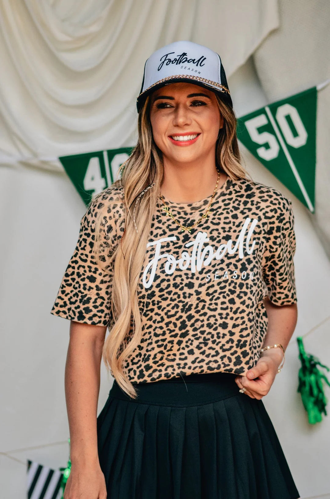 PREORDER: Football Season Bleached Leopard Tee