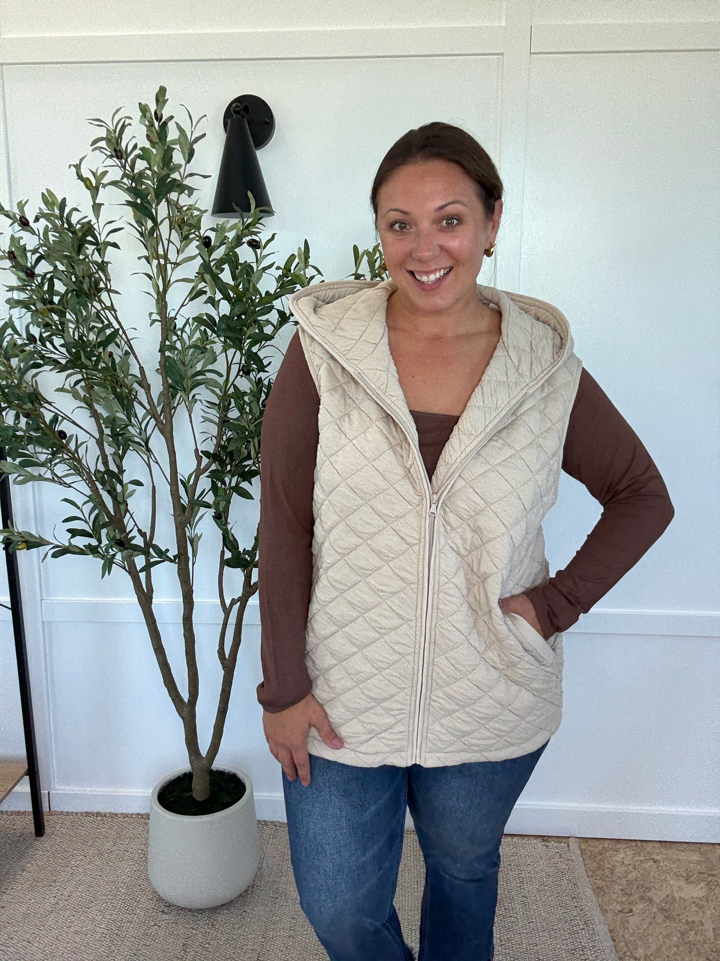Michelle Mae Alyssa Long Sleeve Top - Brown