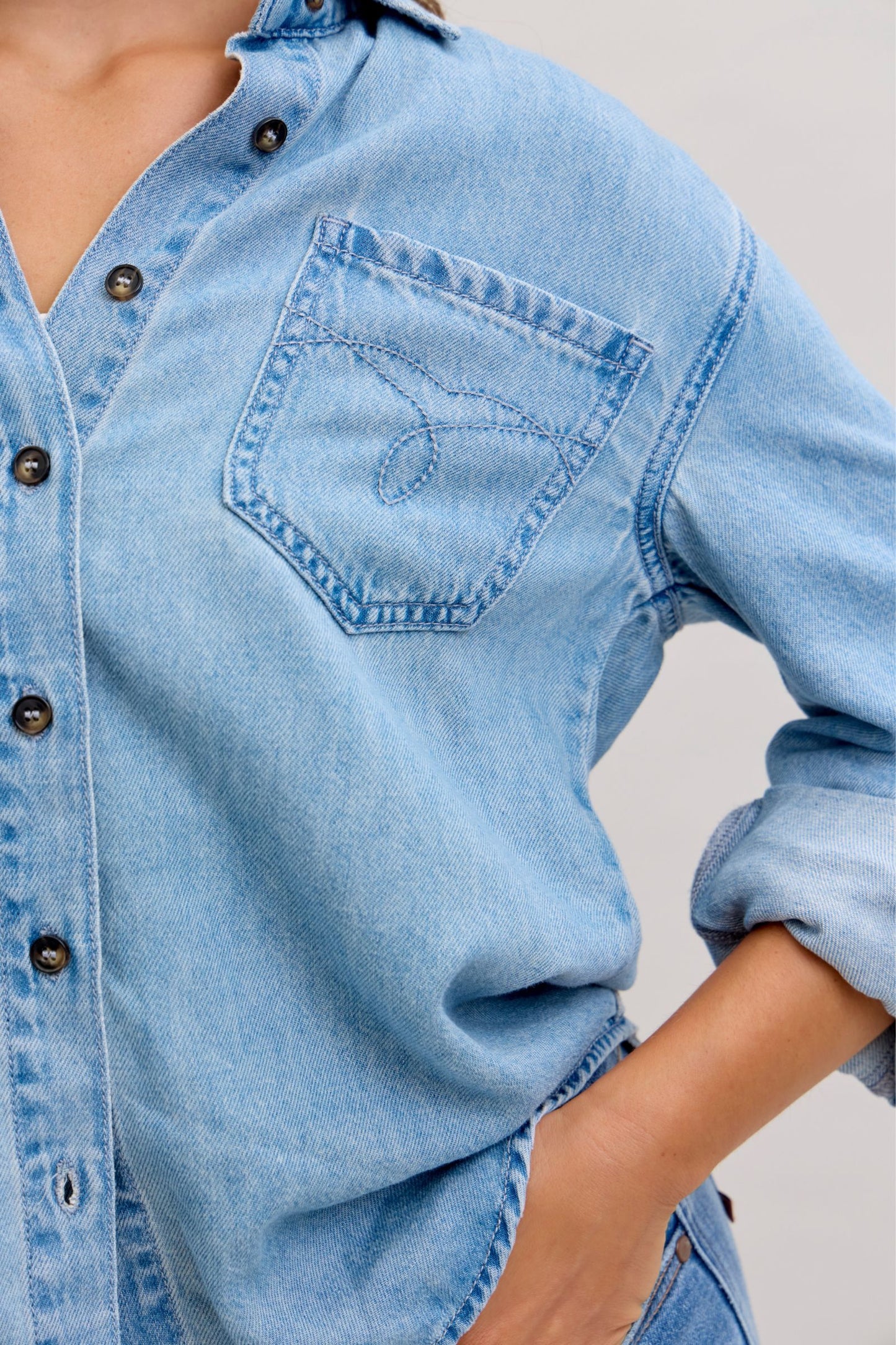 Judy Blue Essential Denim Button Down Shirt