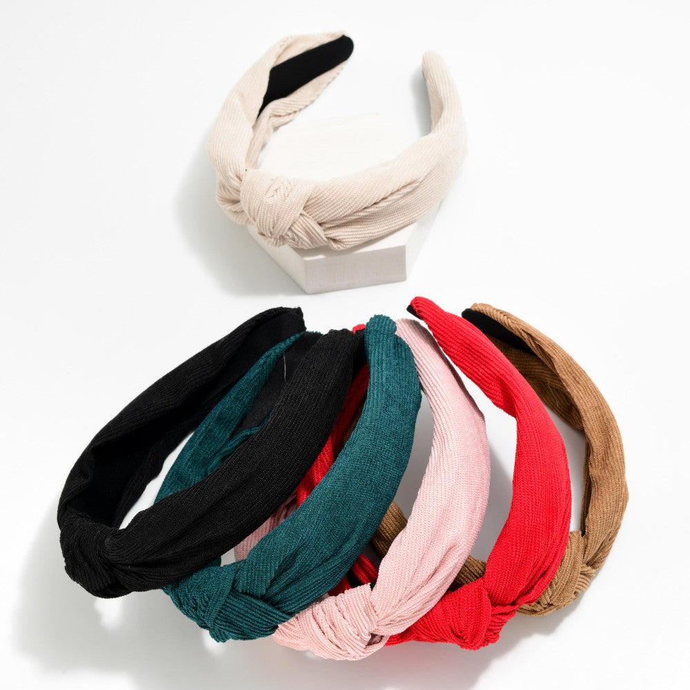 Knotted Corduroy Headband in 5 Colors