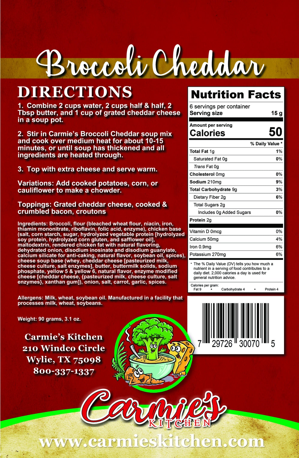 Carmie's Soup Mix - Broccoli Cheddar