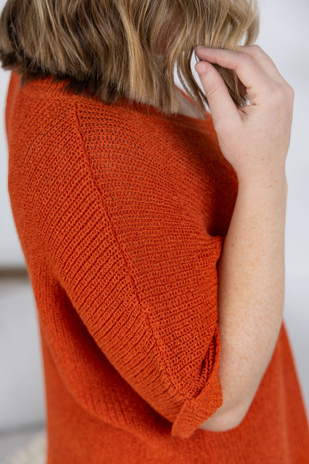 Michelle Mae - Annie Open Knit Top - Pumpkin