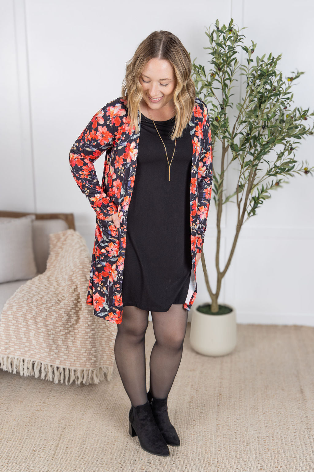 Michelle Mae Savannah Bamboo Swing Dress - Black