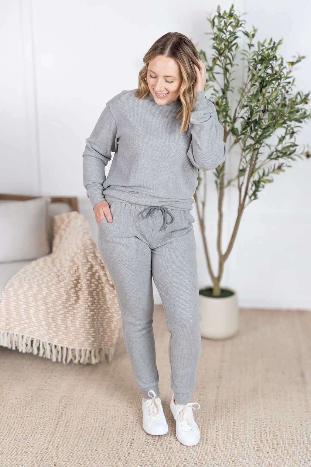 IN STOCK Corrine Joggers - Light Grey
