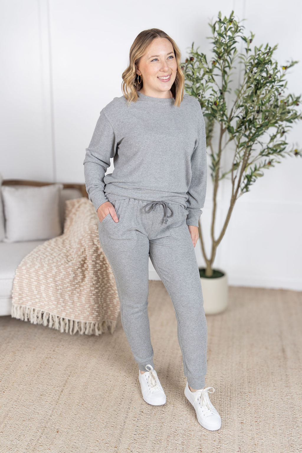 IN STOCK Corrine Joggers - Light Grey
