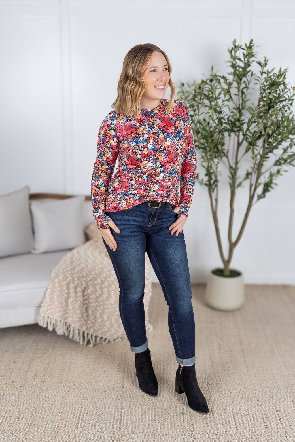 Michelle Mae Blair Long Sleeve Top - Bright Floral