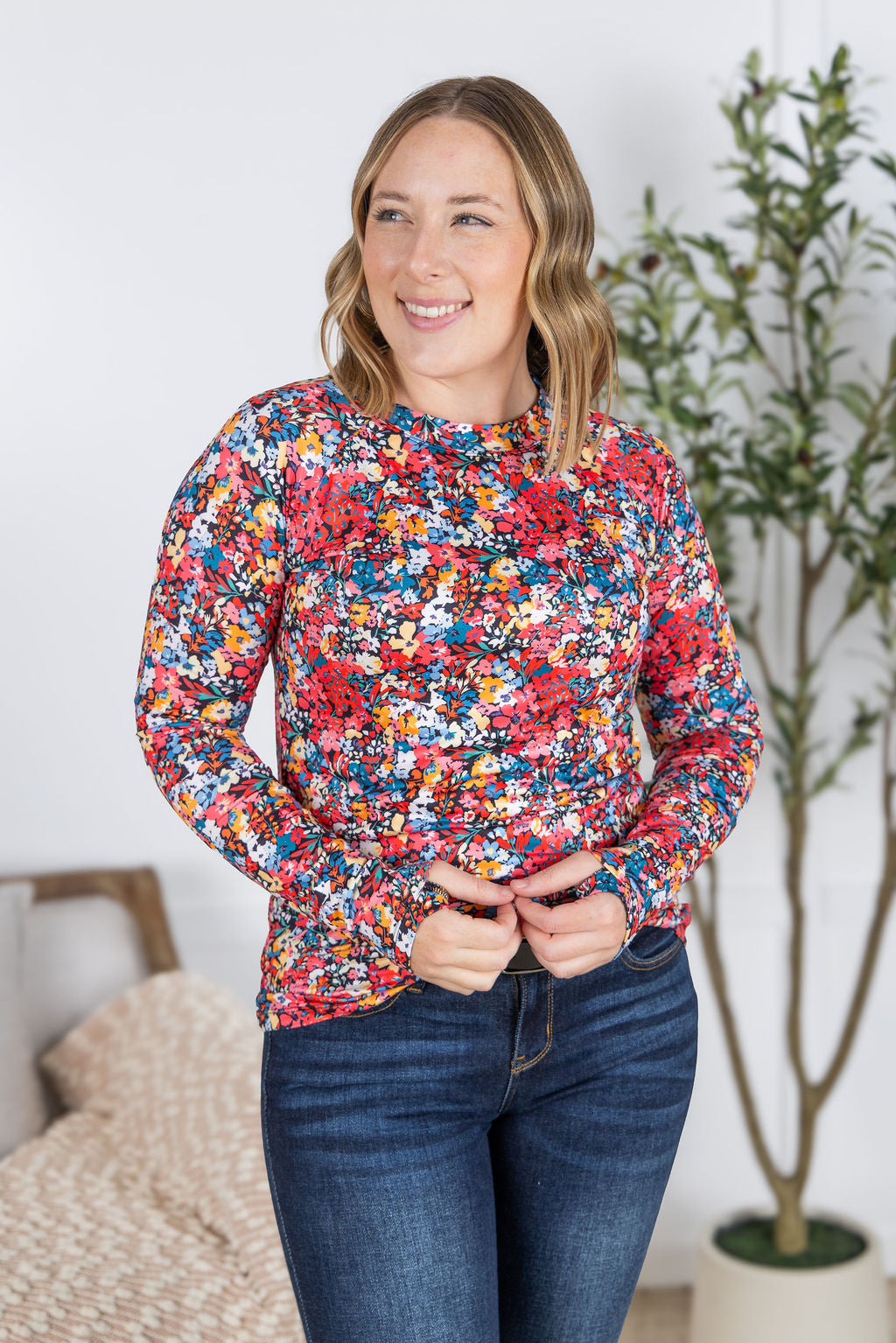 Michelle Mae Blair Long Sleeve Top - Bright Floral