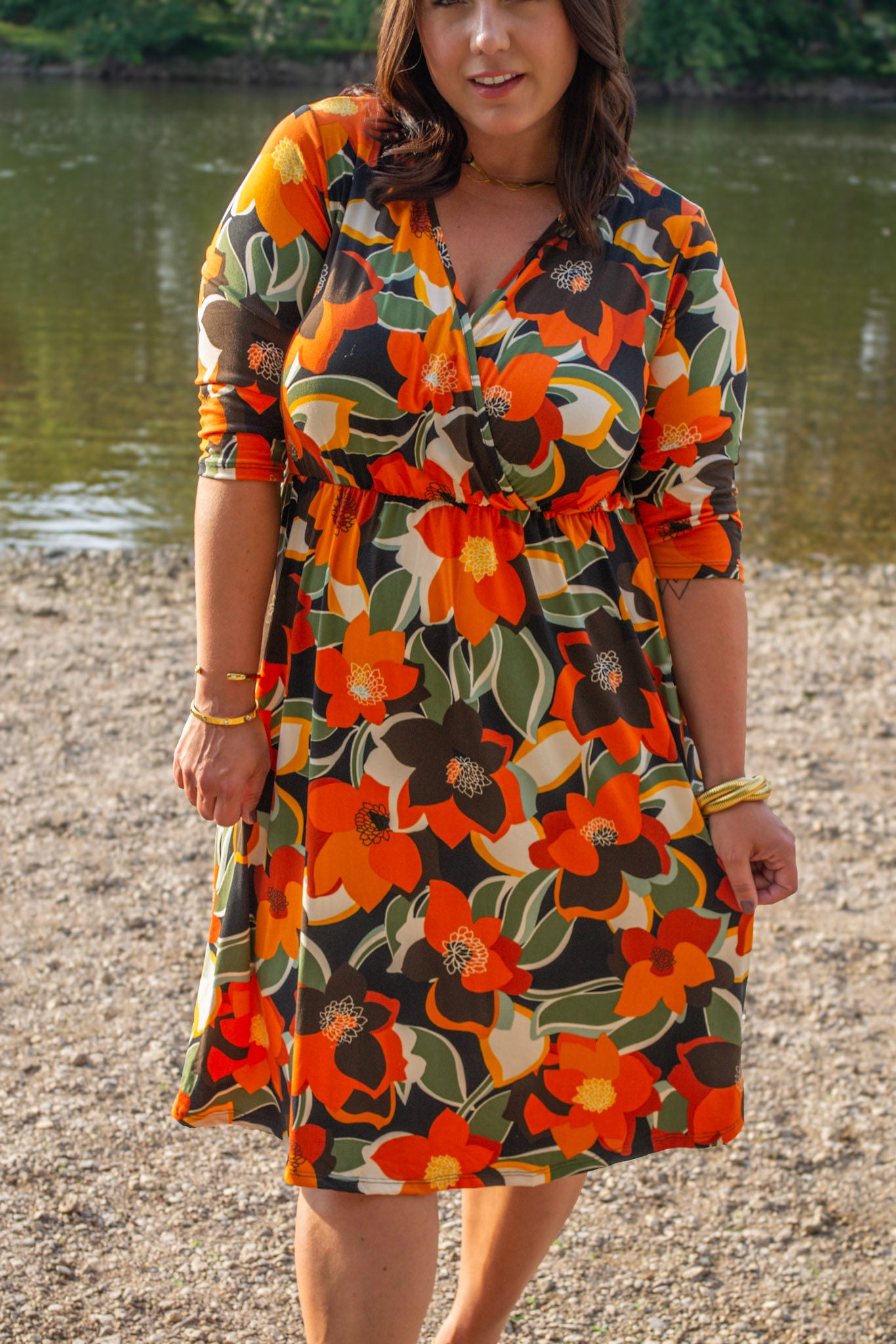 IN STOCK Taylor Dress - Bold Olive Floral