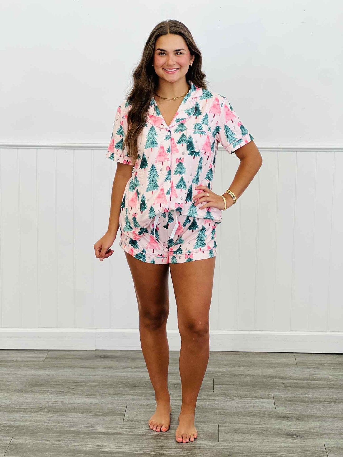 PREORDER: Short Sleeve Shorts Pajama Sets in 6 Everyday or Christmas Styles