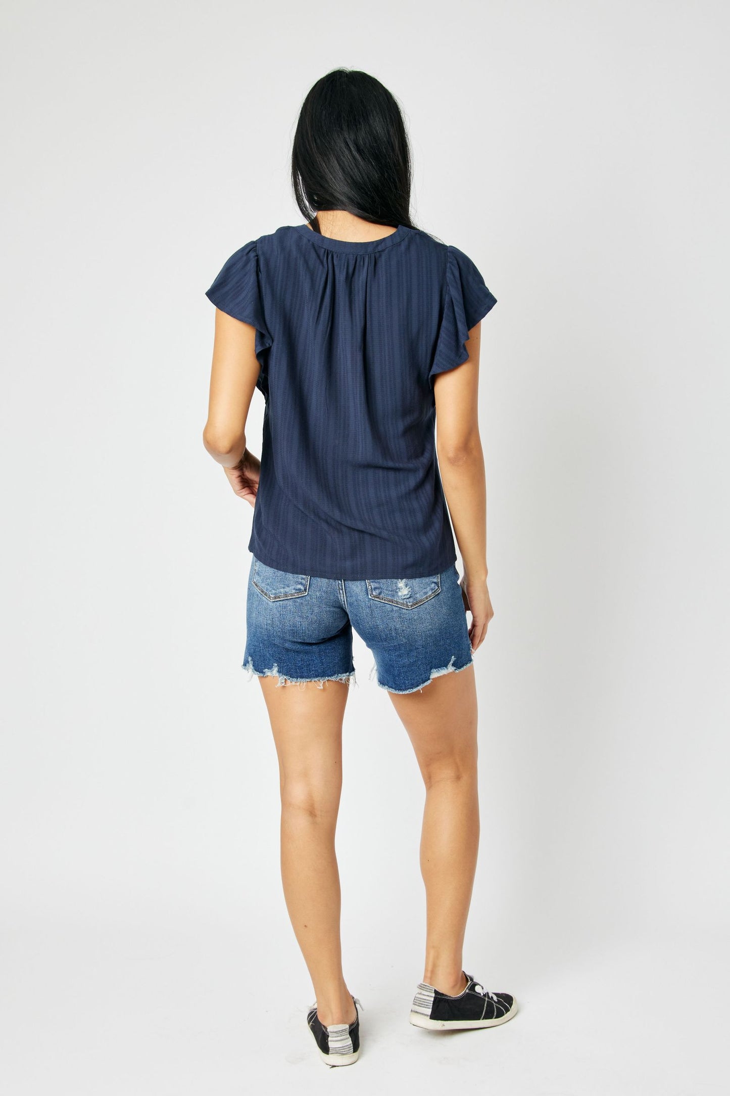 Hallie Hi-Lo Mid-Rise Judy Blue Destroyed Shorts