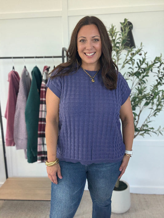 Michelle Mae Kelly Knitted Top - Slate Purple
