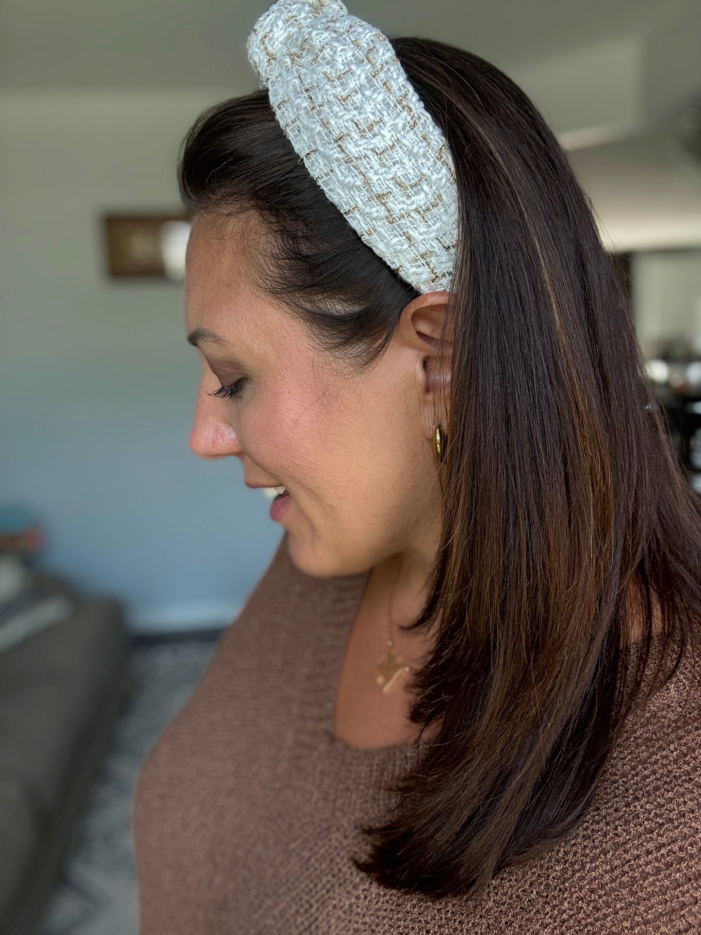 Knotted Tweed and Tinsel Headband in 2 Colors
