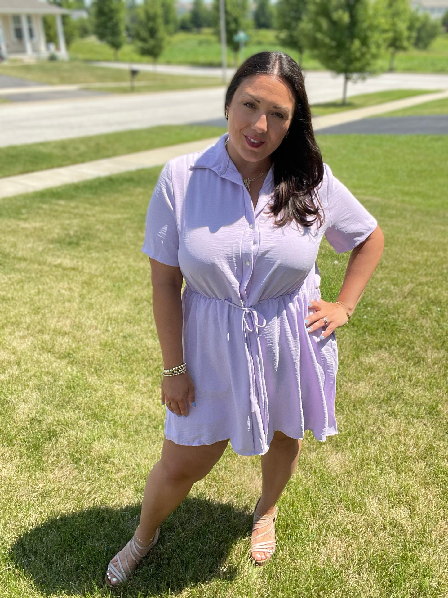 Shirt Dress Short Sleeve Romper in Multiple Colors
