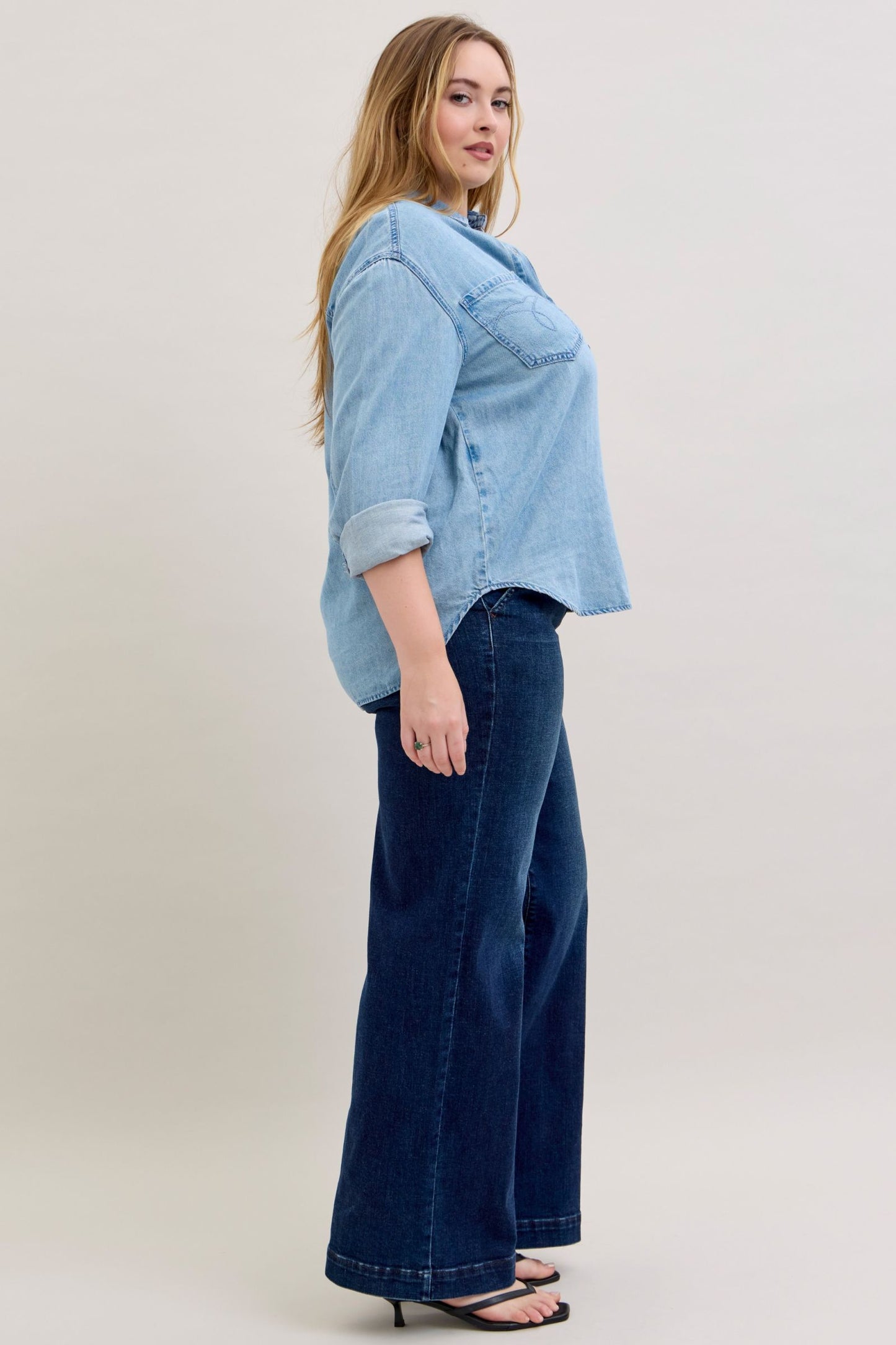 Judy Blue Essential Denim Button Down Shirt