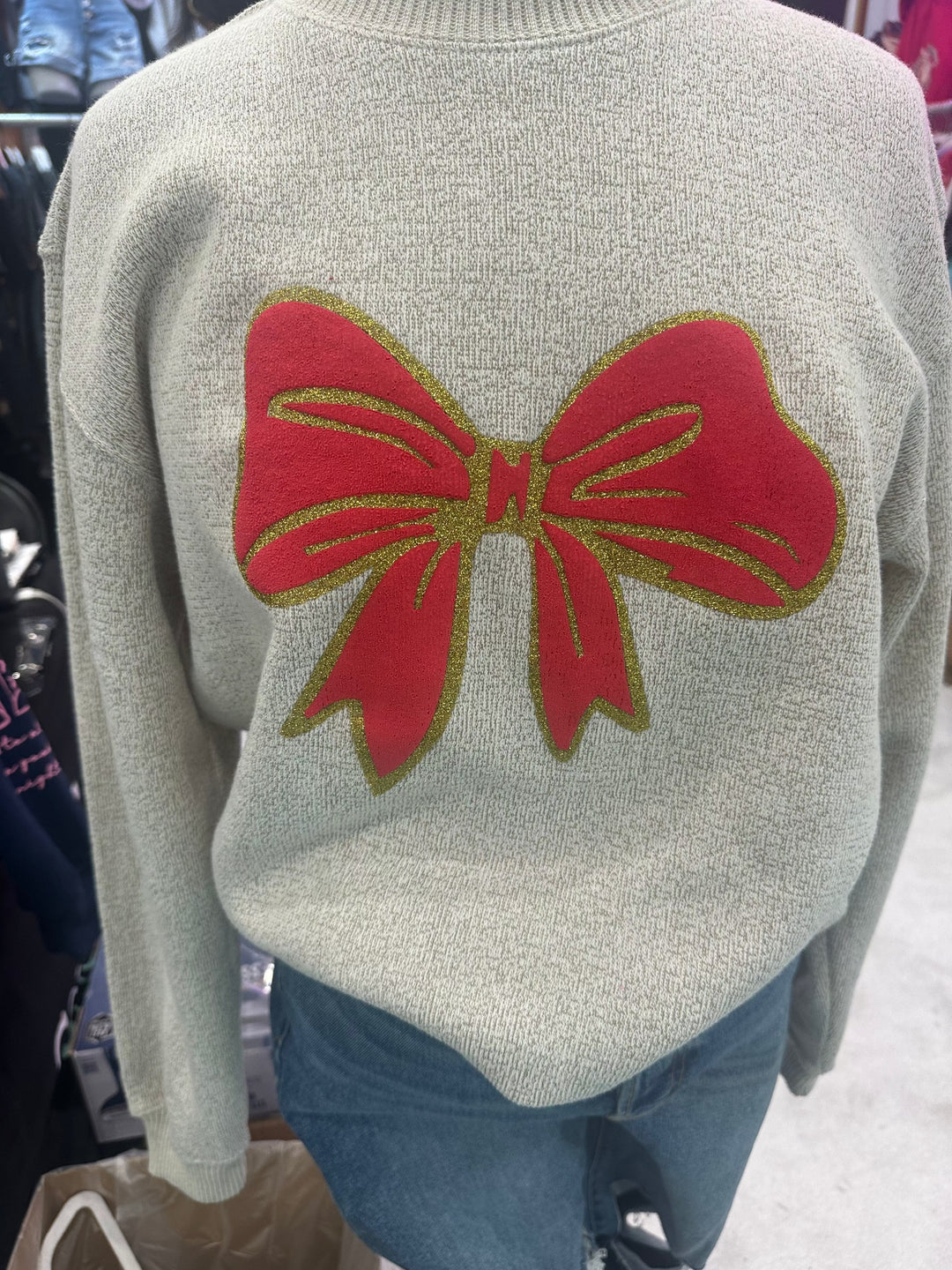 PREORDER: Christmas Bows Puff Knit Sweater