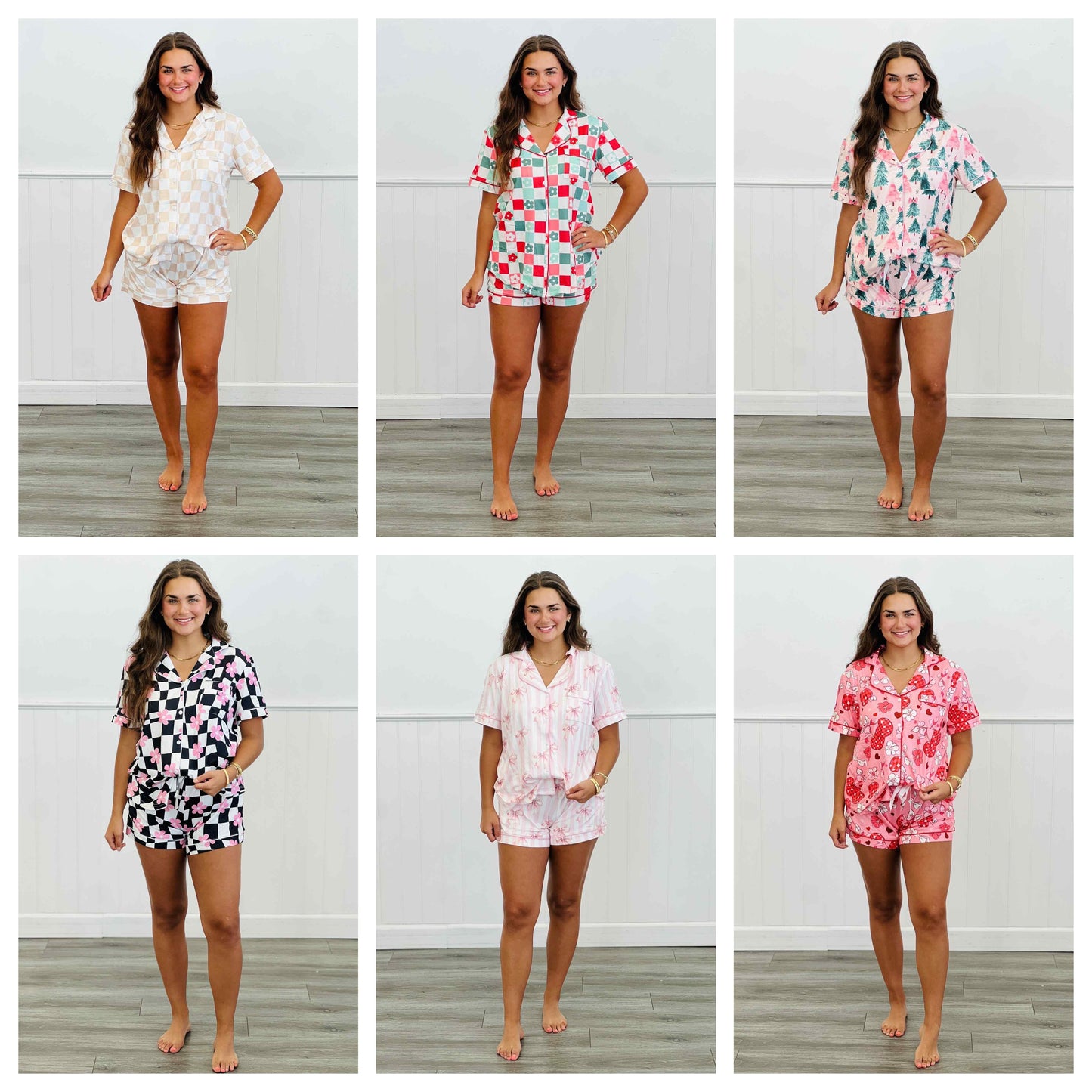 PREORDER: Short Sleeve Shorts Pajama Sets in 6 Everyday or Christmas Styles
