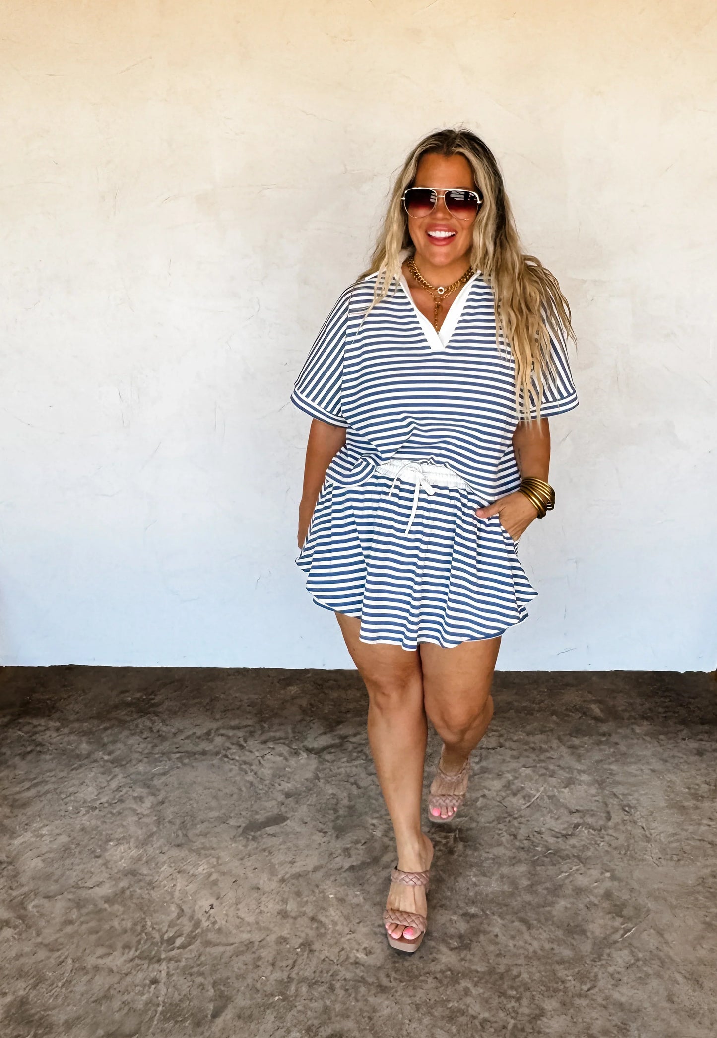 Harbor Stripe Skort Set in Two Colors