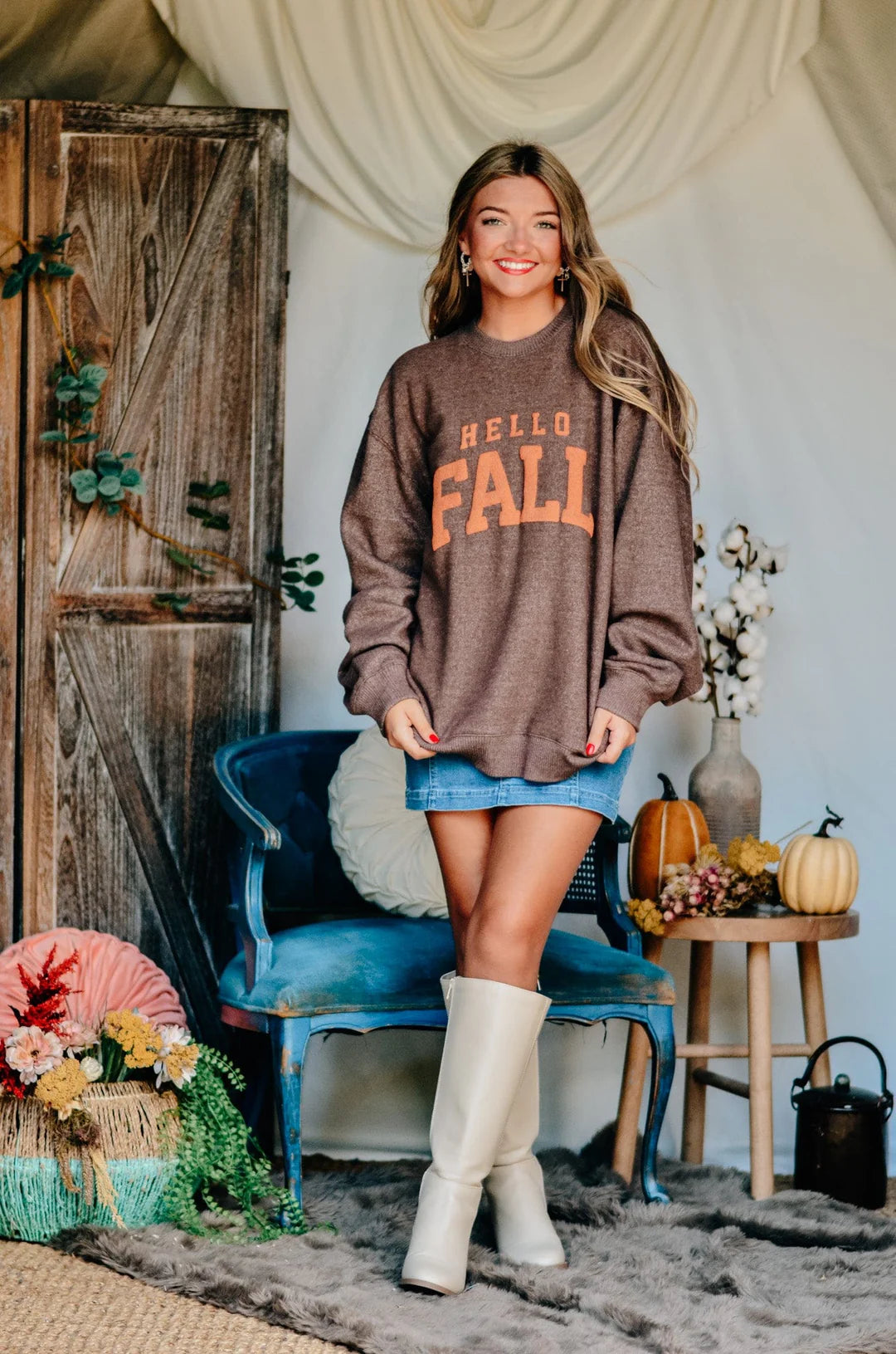 PREORDER: Hello Fall Puff Knit Sweater