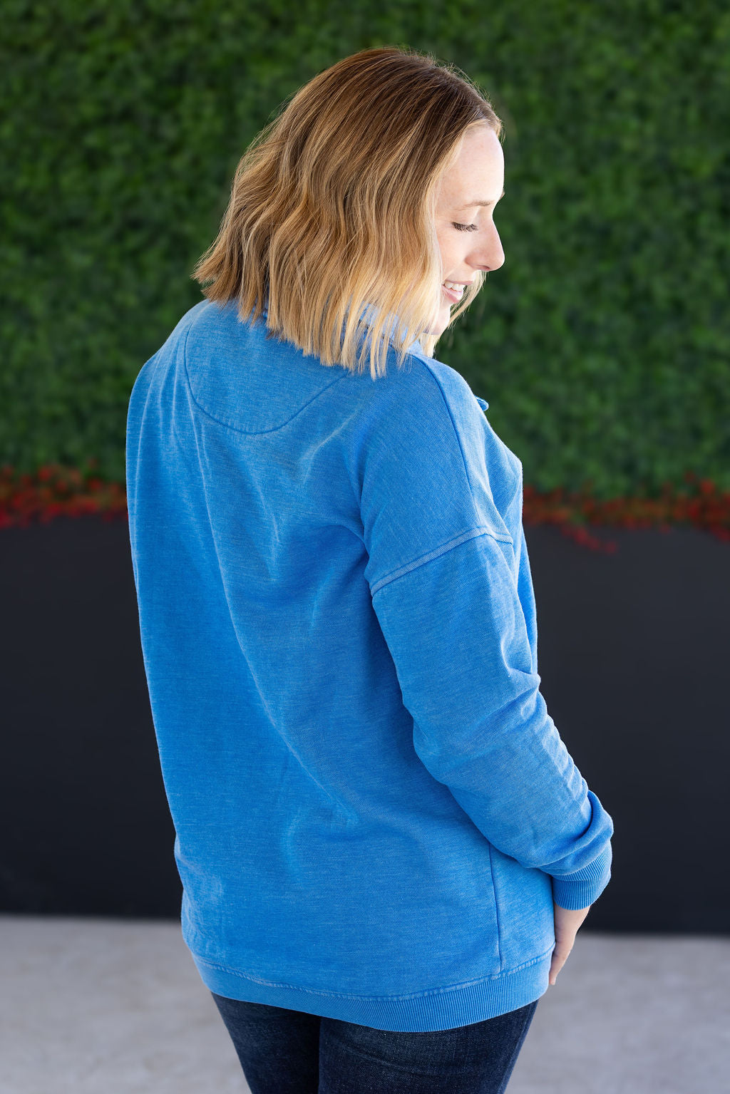Michelle Mae Jesse Vintage Wash Snap Pullover - Winter Blue