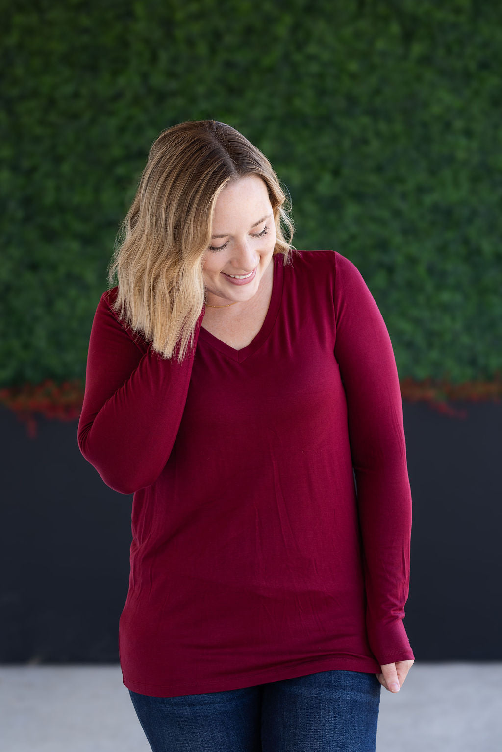 IN STOCK Larissa Long Sleeve - Burgundy
