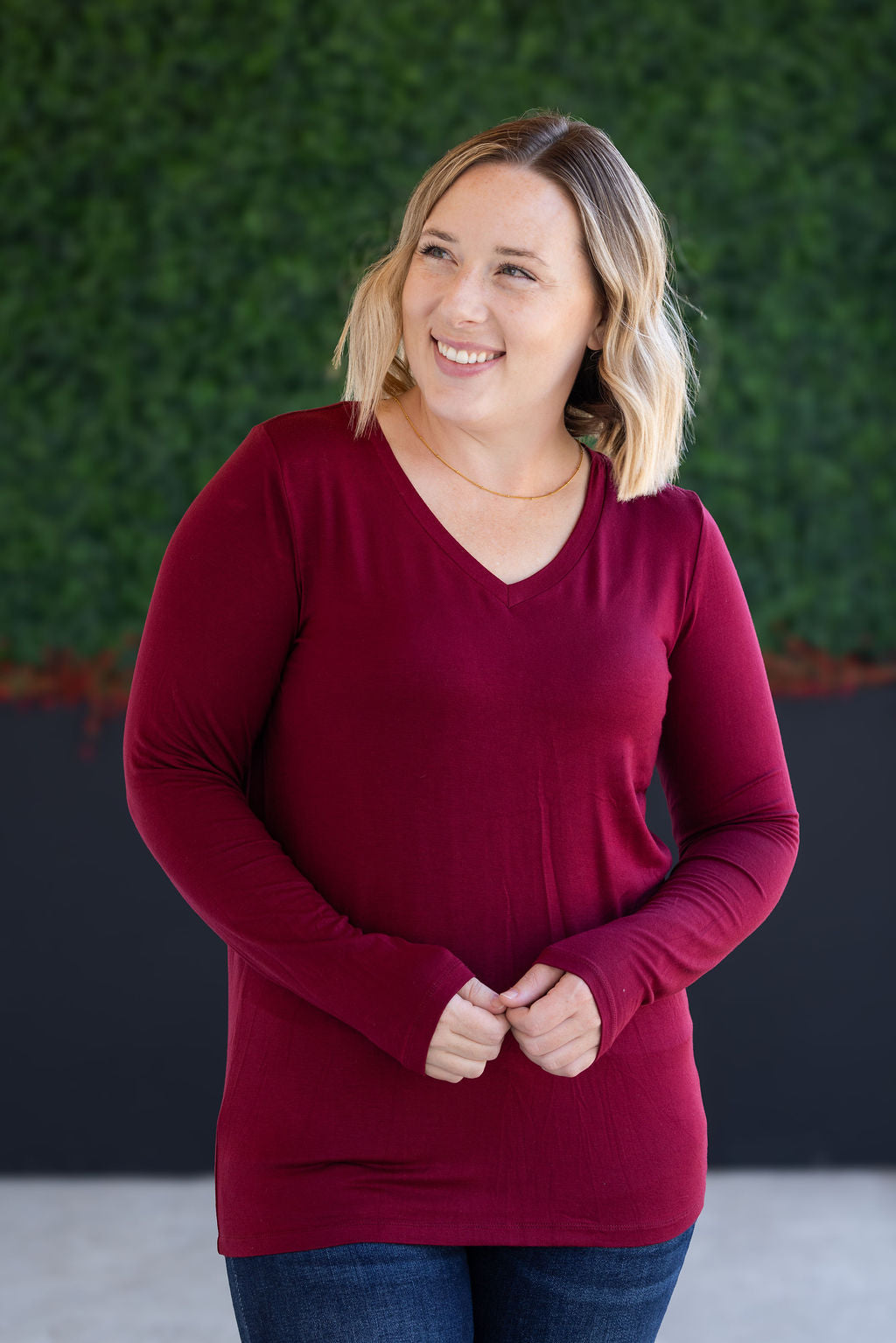 IN STOCK Larissa Long Sleeve - Burgundy