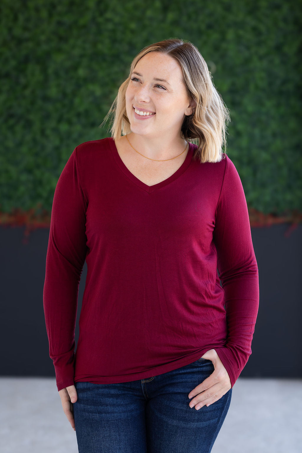 IN STOCK Larissa Long Sleeve - Burgundy
