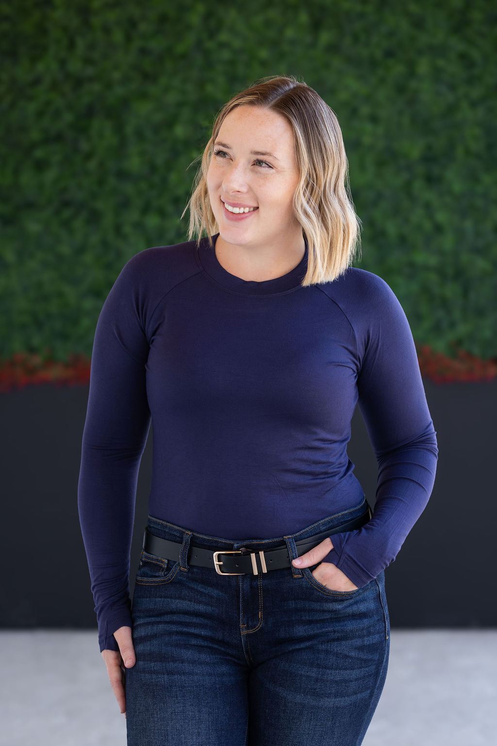 IN STOCK Blair Long Sleeve Top - Navy