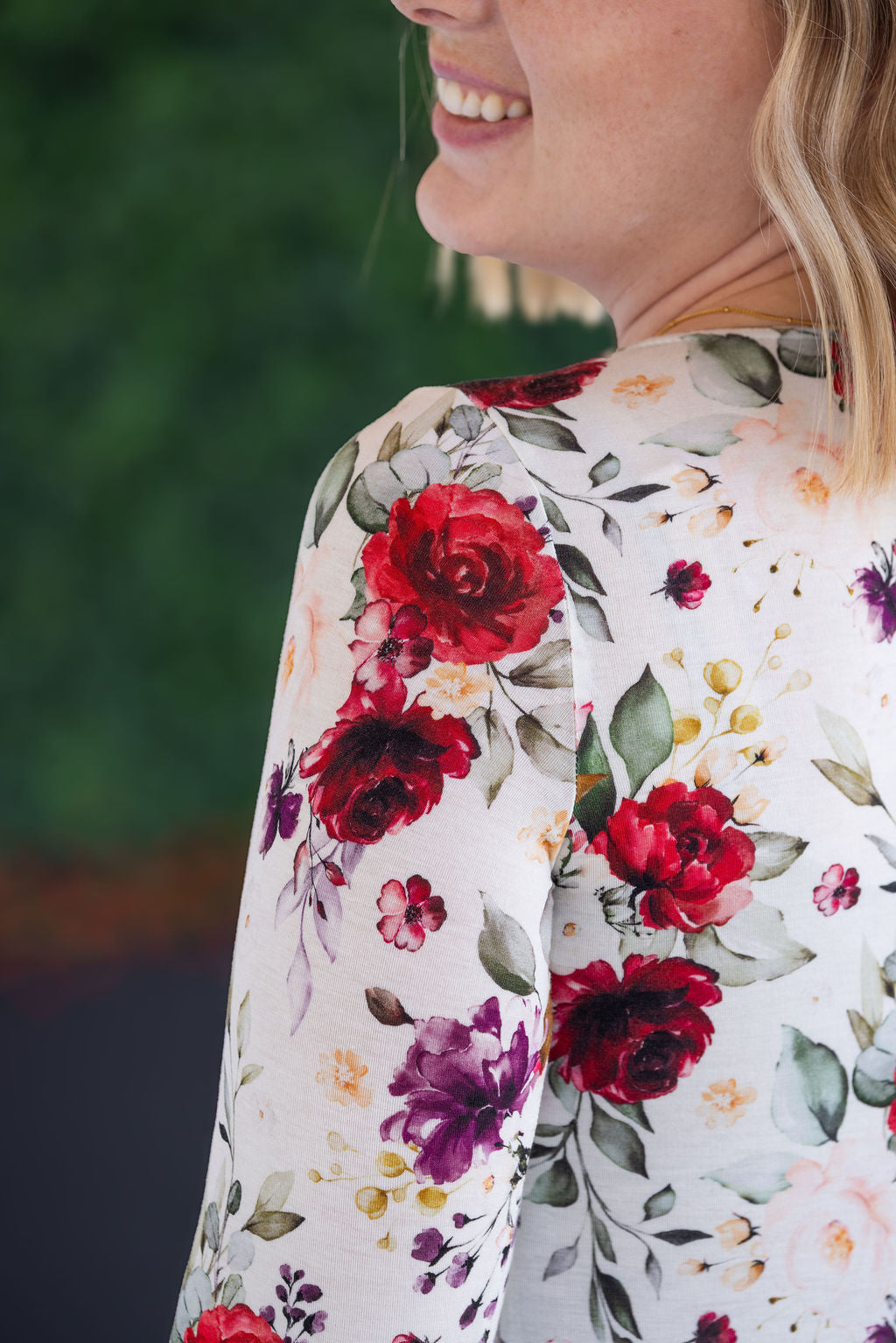 IN STOCK Alyssa Long Sleeve Top - Burgundy Bloom