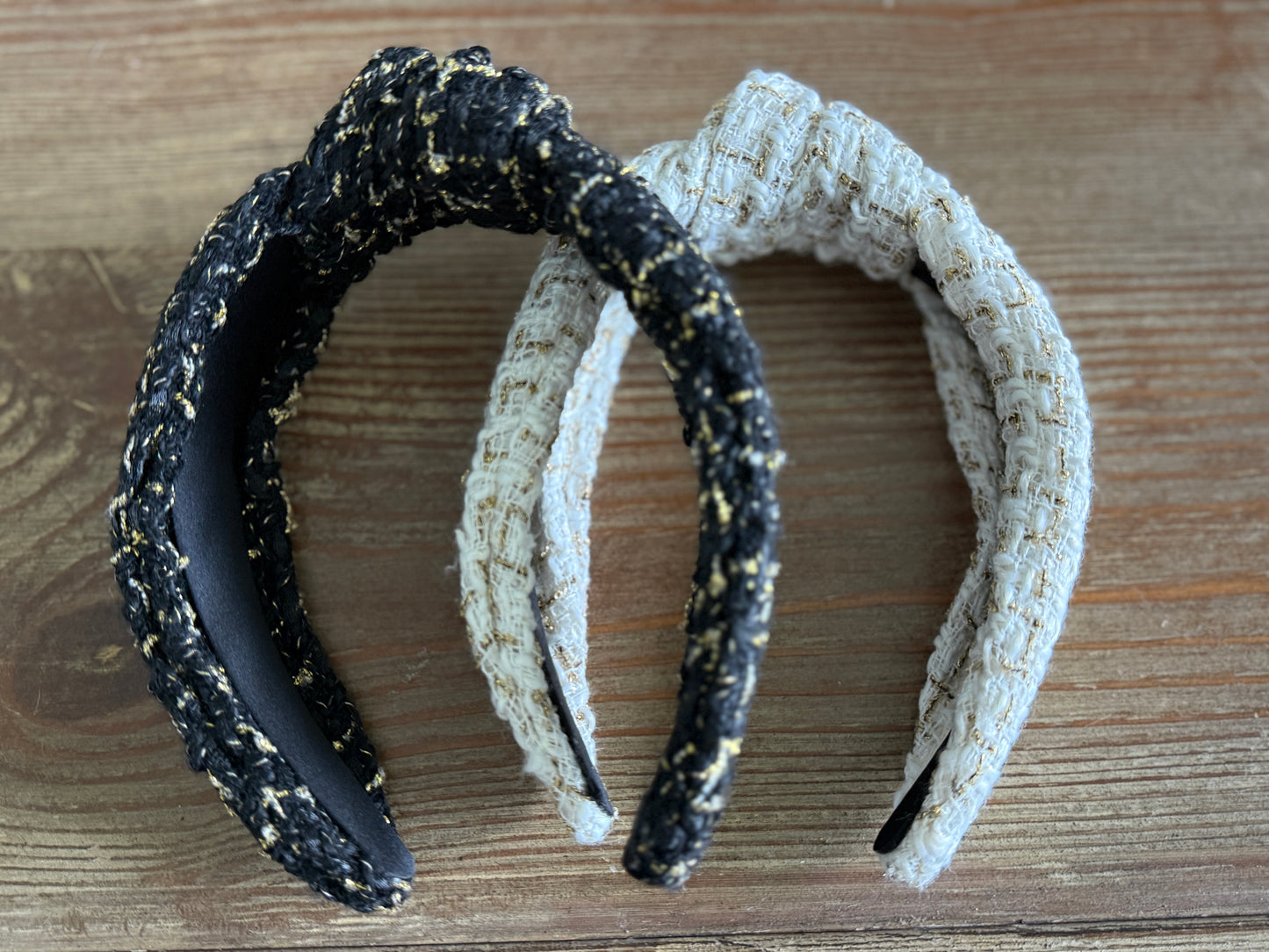 Knotted Tweed and Tinsel Headband in 2 Colors