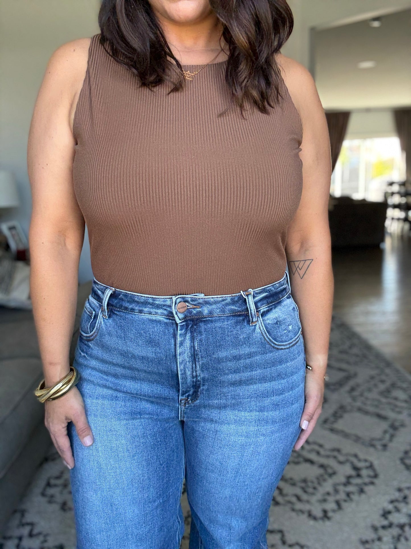 RISEN High Rise Tapered Cropped Boyfriend Jeans