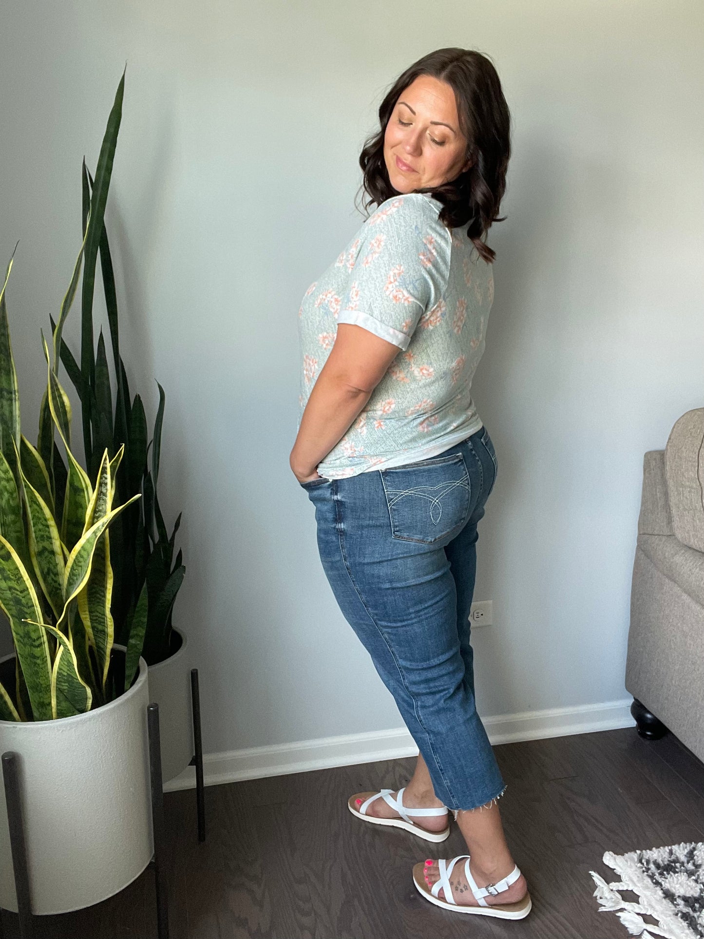 Hayes High Rise Wide Leg Crop Jeans