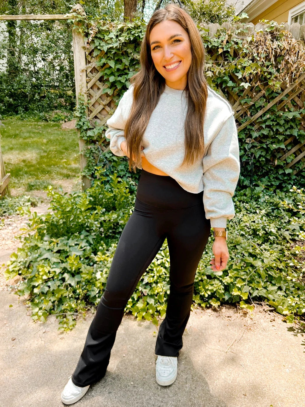 Fallon Flare Suck and Tuck Leggings in Black