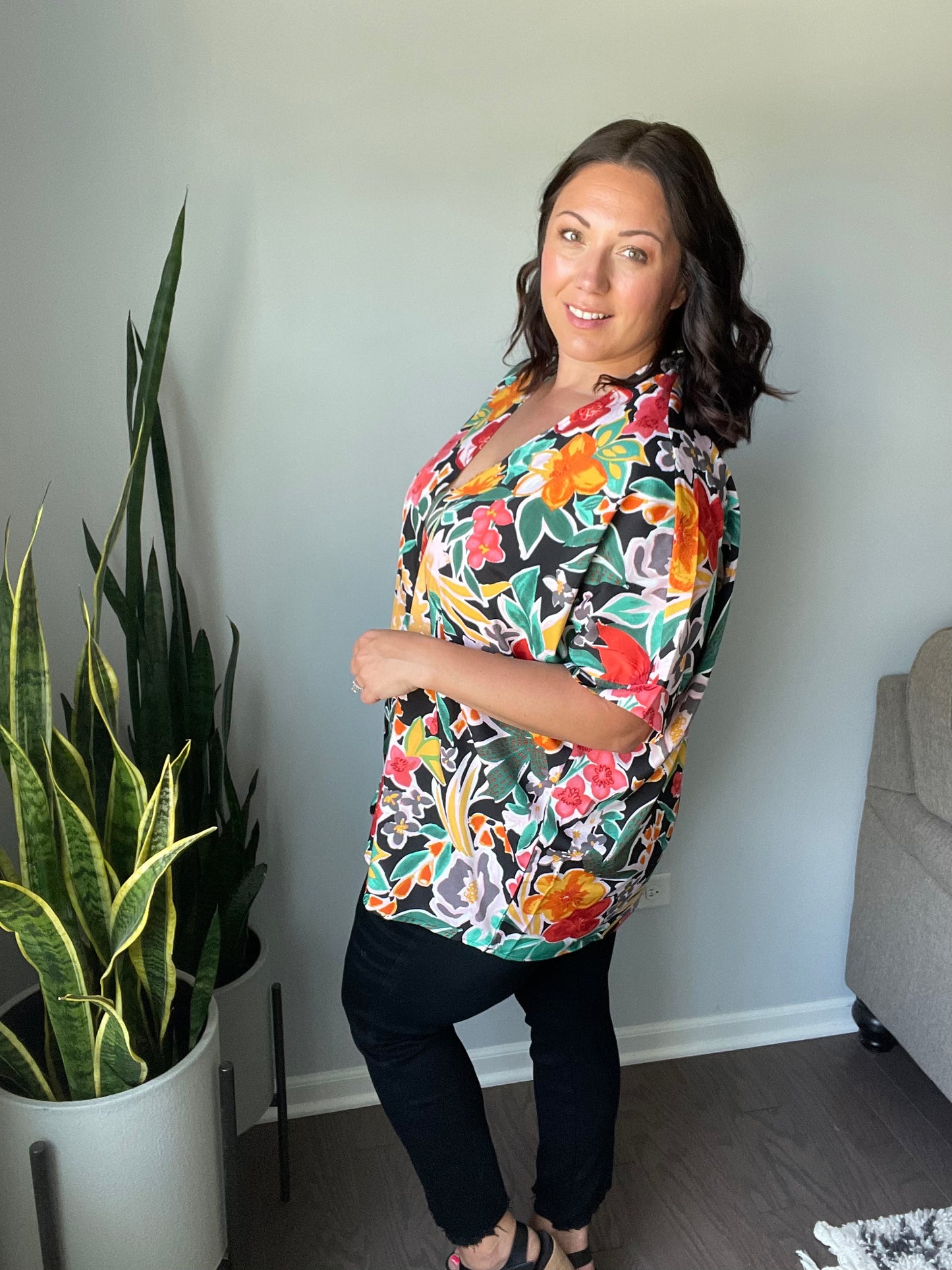 Pretty in Paradise Floral Blouse
