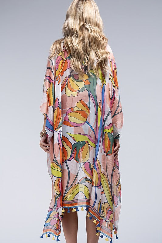 Amsterdam Tulip Season Open Front Kimono