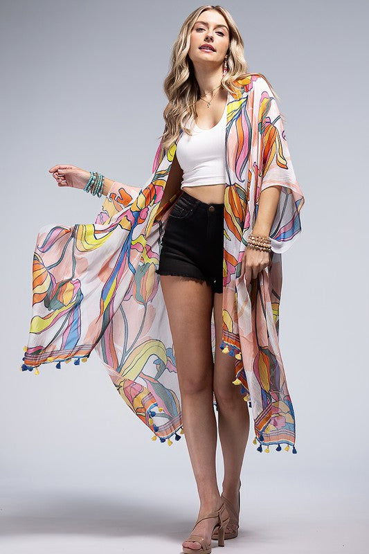 Amsterdam Tulip Season Open Front Kimono