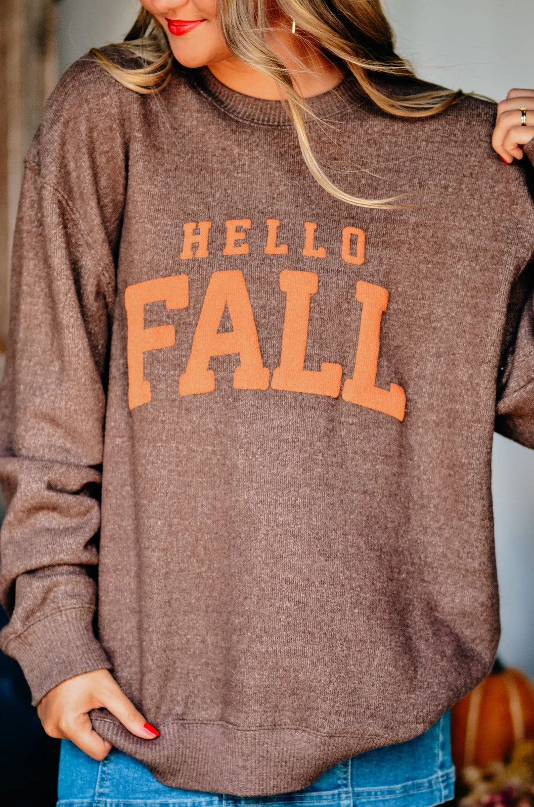 PREORDER: Hello Fall Puff Knit Sweater