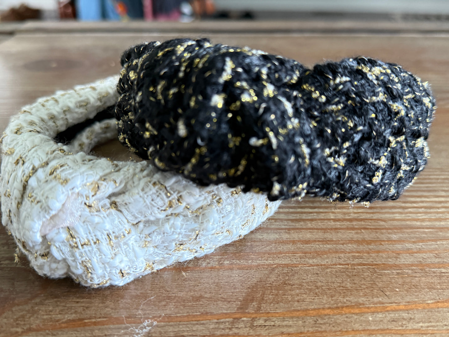 Knotted Tweed and Tinsel Headband in 2 Colors